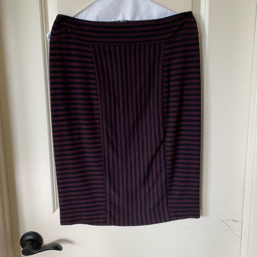 Maroon and black stripped pencil skirt